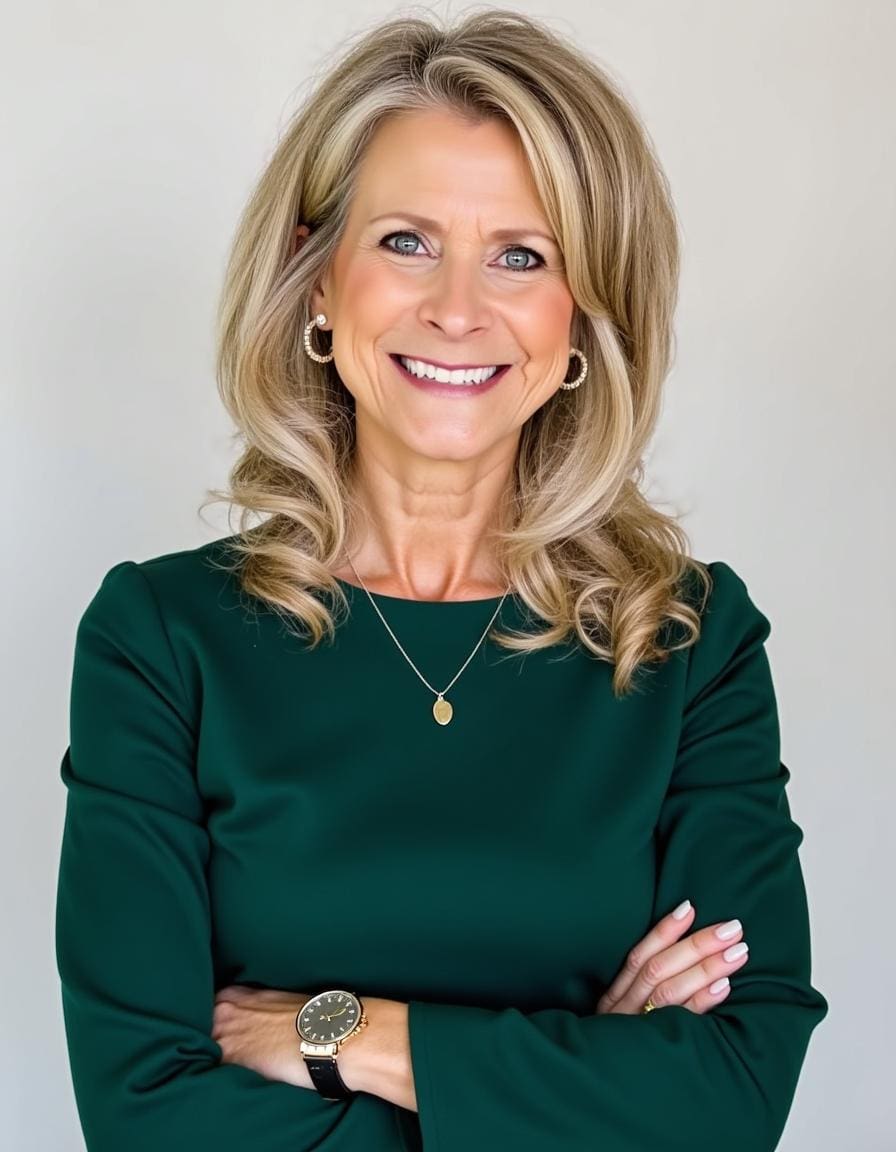 headshot with green shirt
